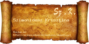 Szimonidesz Krisztina névjegykártya